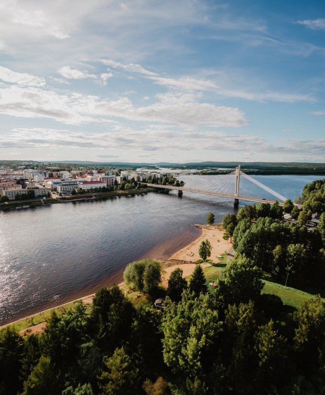 Rovaniemi city by the rivers in summer time Rovaniemi Lapland Finland